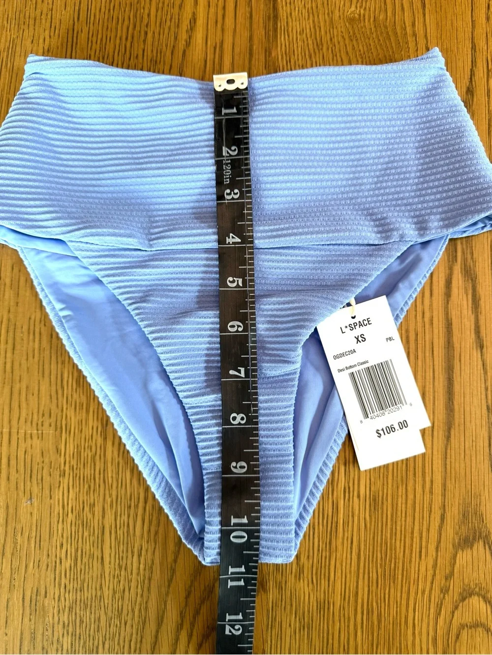 L*Space for Anthropologie Desi Bikini Bottom Lt Blue High Rise Size XS & S NWT
